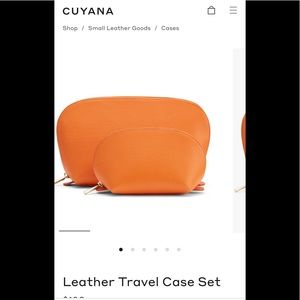 SOLD OUT Cuyana orange leather travel case MINI